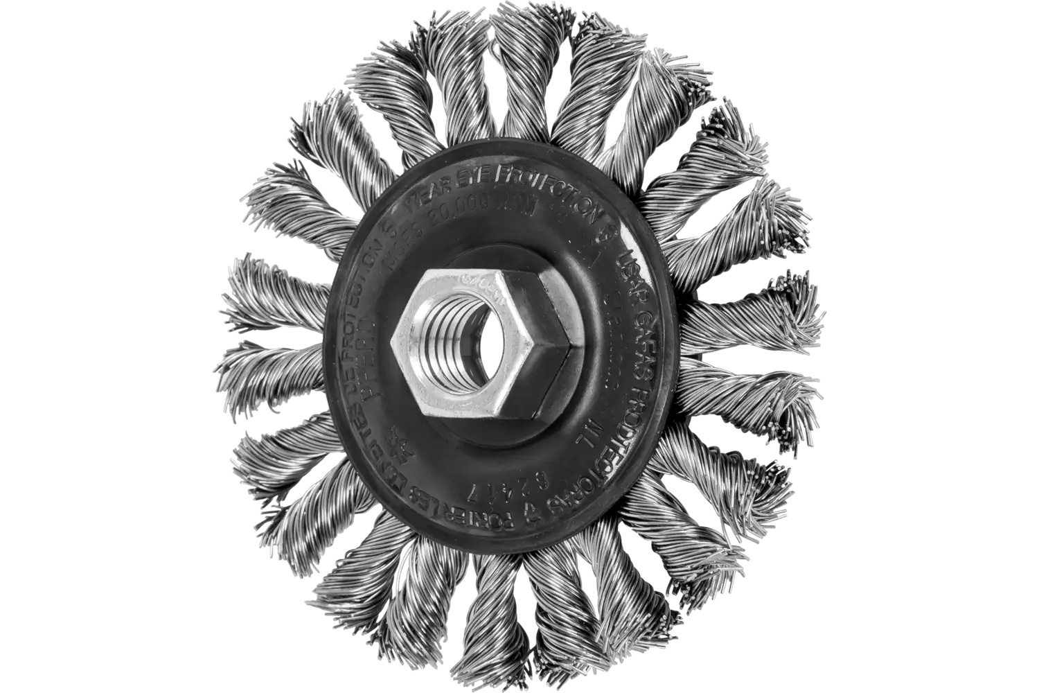 Picture of Pferd Combitwist® Knot Wire Wheel Brush 4" Dia. .020 Stainless Steel 5/8-11" Thread
